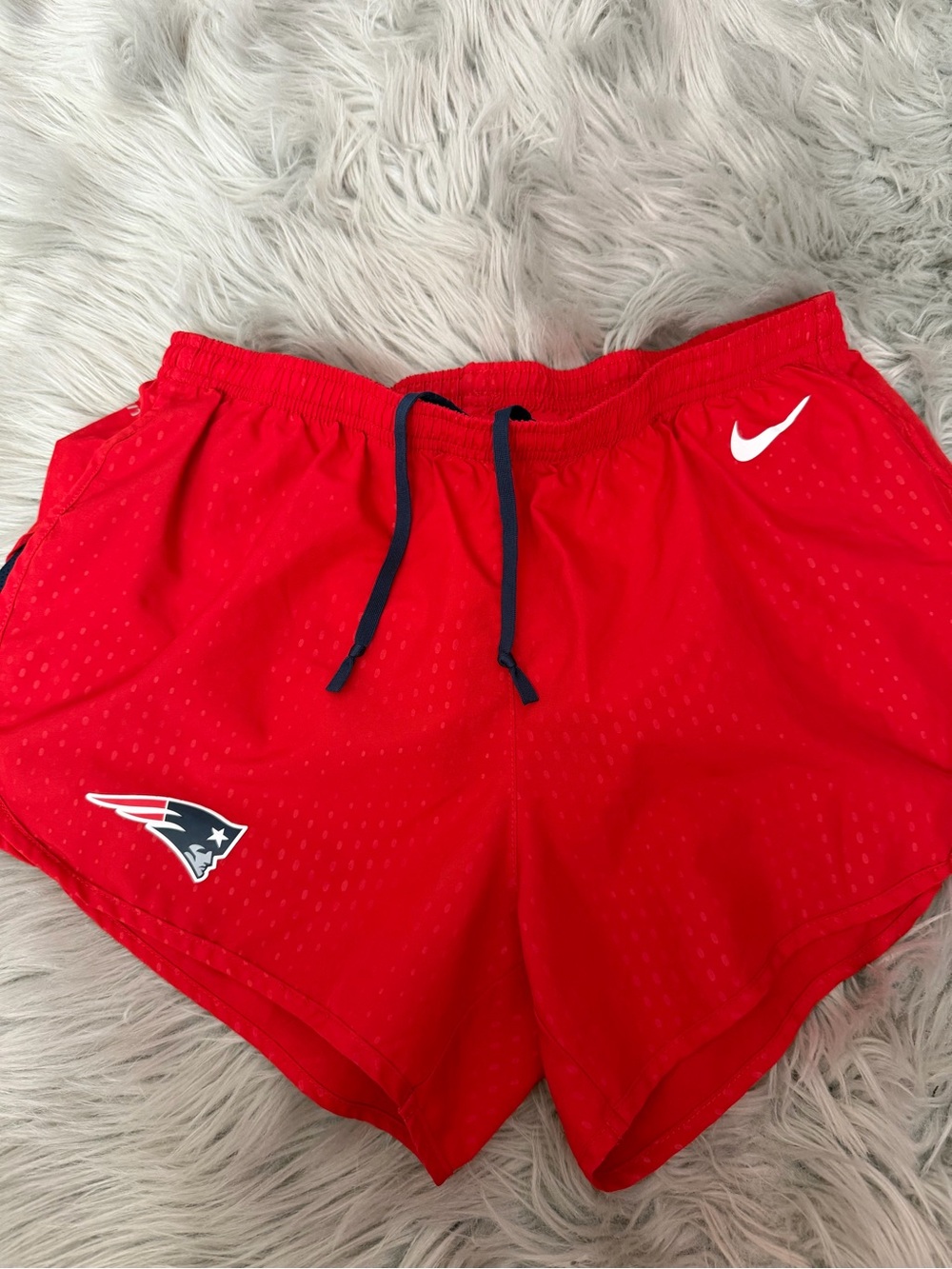 Nike Women’s Red Athletic Shorts with Patriots Logo